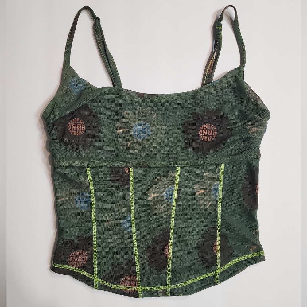 Urban Outfitters Dark Green Floral Camisole